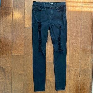 Express Mid-Rise Skinny Jean with distressed